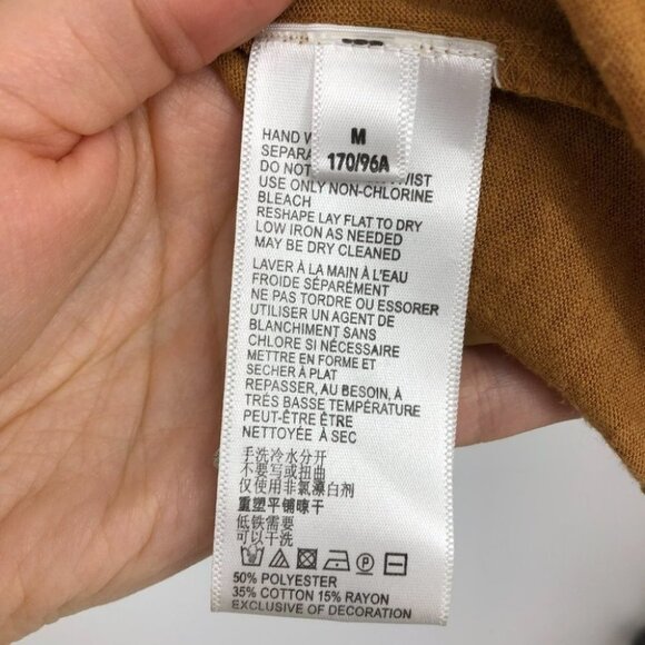 Anthropologie Malaga tiered tunic tank top in Ochre tan/mustard Medium - Picture 6 of 16